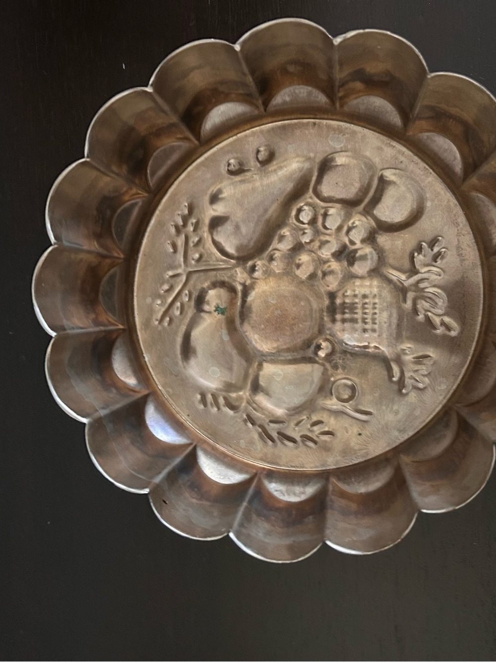 Vintage Benjamin & Medwin NY Copper Fruit Jello Mold 7.75" Wall Hanging Korea - Picture 6 of 8